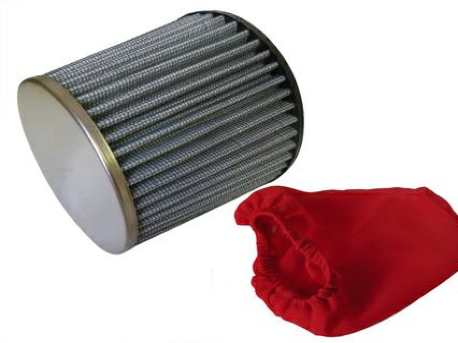 Racing Kart Air Filters * | Bmi Tapered Chrome Top Fabric Air Filter, 2-7/16 (Inlet) X 4 Tall With Pre-Filter